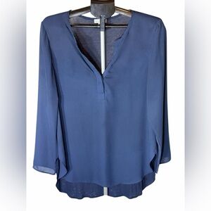 Alex & Lili Chic Blue Women's Blouse Large